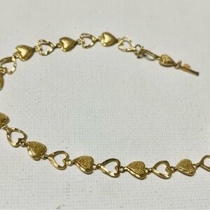 14k Gold Heart Link Bracelet